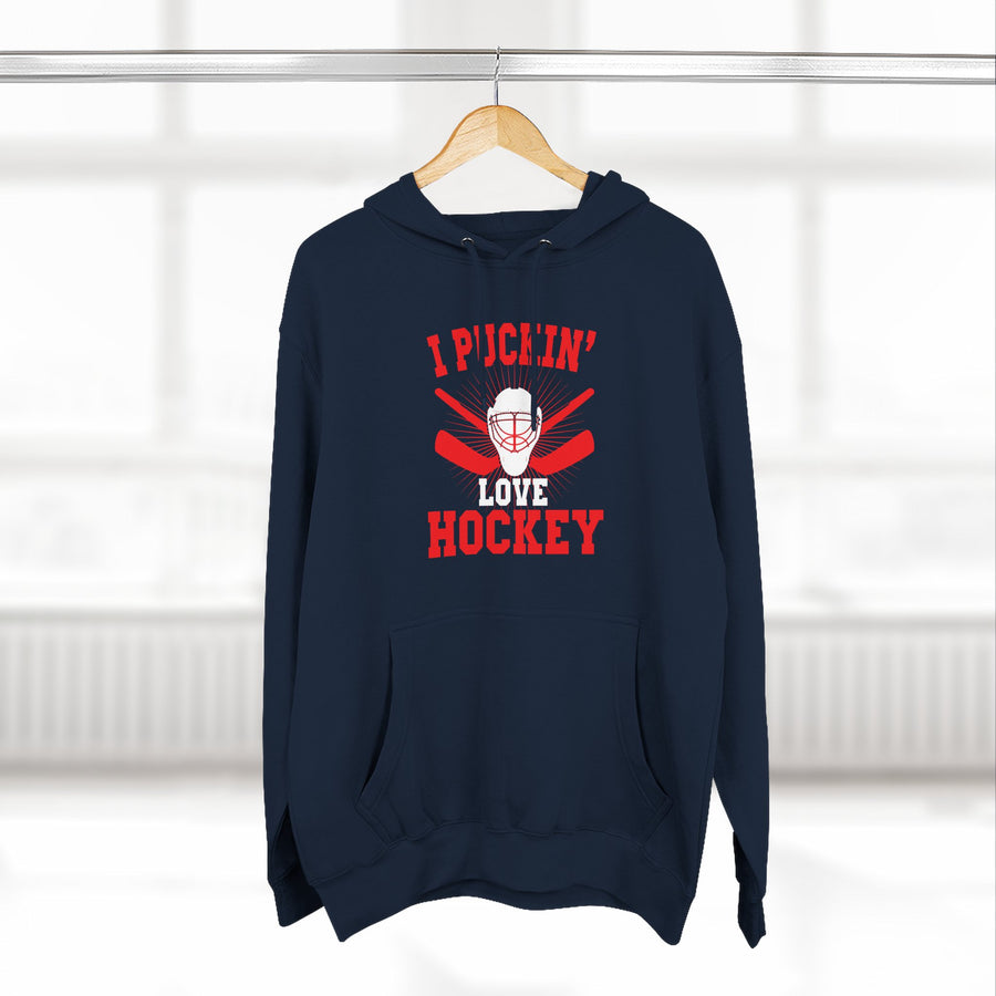 I Pickin' Love Hockey Hoodie | Cozy Sports Fleece Sweatshirt | Perfect for Hockey Fans, Game Day, Gifts, Winter Wear, Sports Apparel