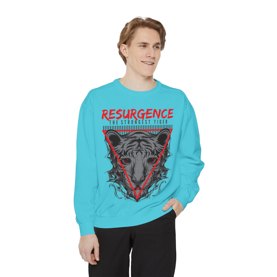 Resurgence Tiger Sweatshirt, Unisex Graphic Hoodie, Trendy Streetwear, Animal Lover Gift, Cozy Fashion for Fall, Statement Apparel